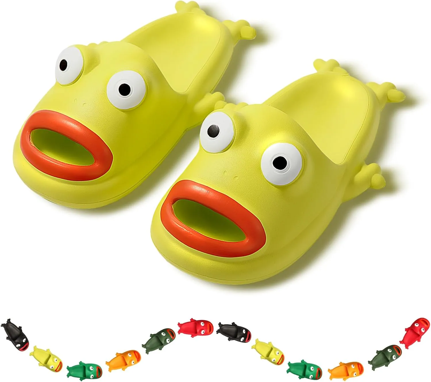 Womens Slides,Cloud Slides for Women Men,Frog Slippers,Frog Flip Flops,Funny House Slide Sandals for Beach Pool Shower Outdoor Indoor