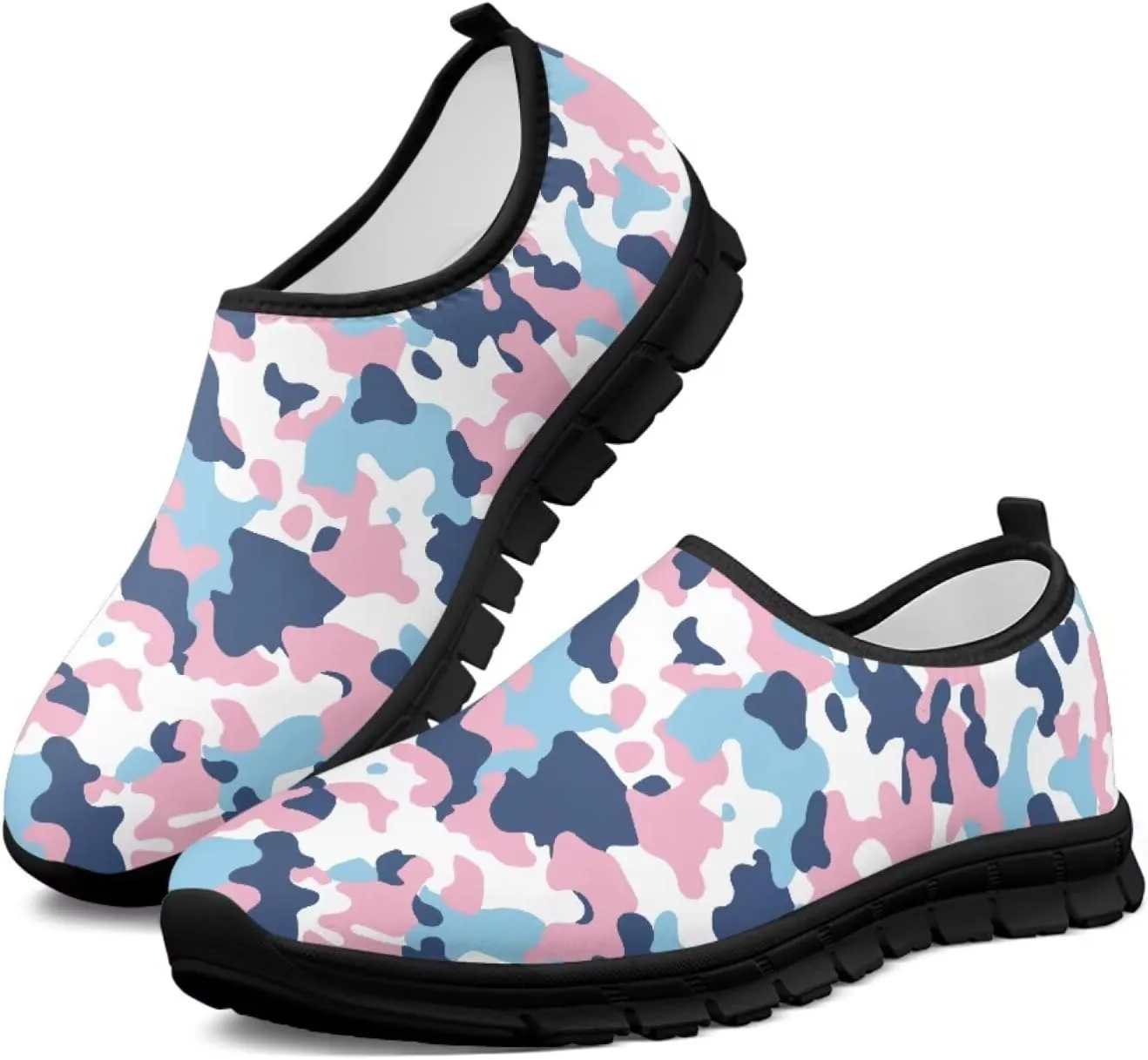 Women's Slip on Sneakers Casual Shoes Loafers Non Slip Breathable Comfortable Walking Sneakers Gifts for Women Girls Black Sole Size 5.5-11.5