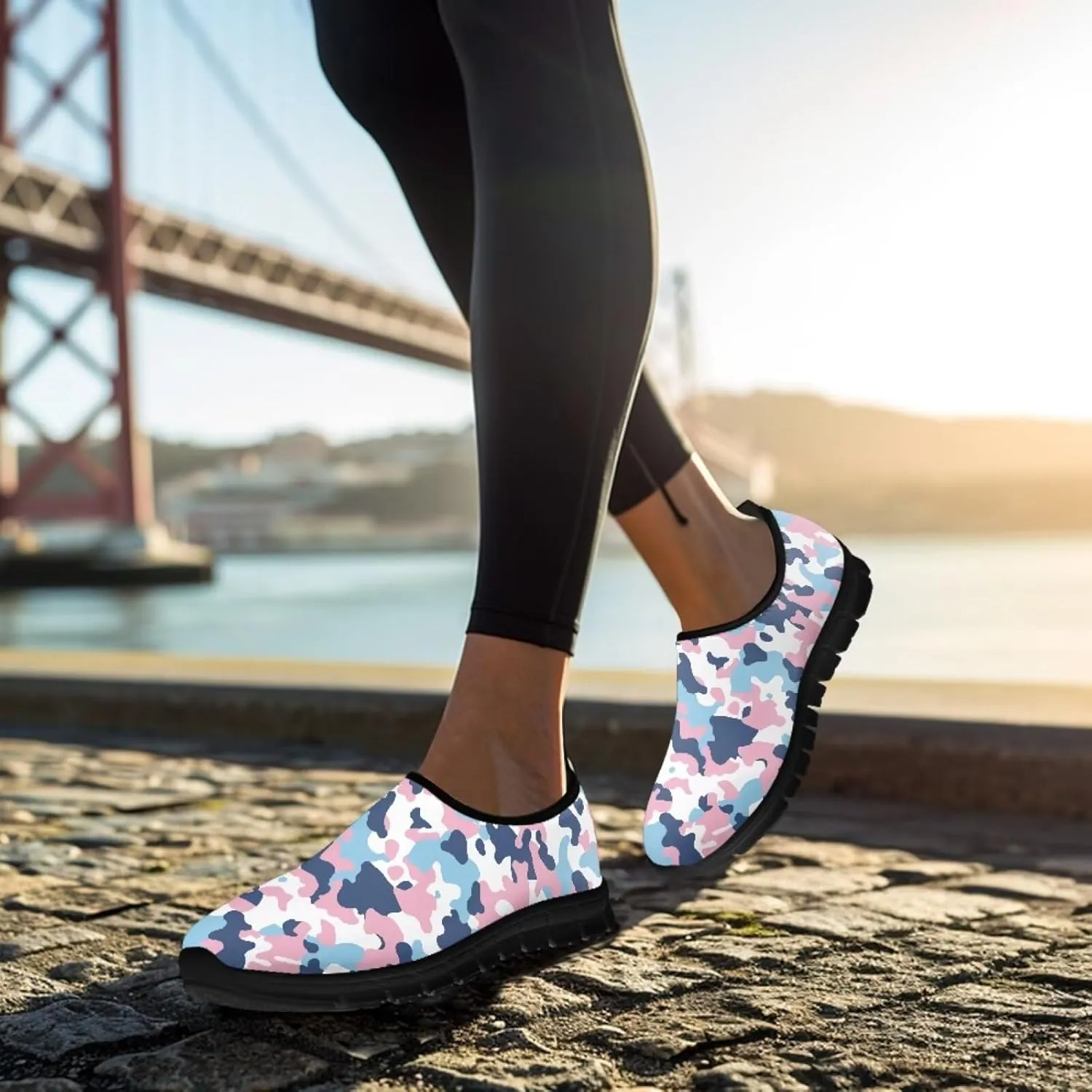 Women's Slip on Sneakers Casual Shoes Loafers Non Slip Breathable Comfortable Walking Sneakers Gifts for Women Girls Black Sole Size 5.5-11.5