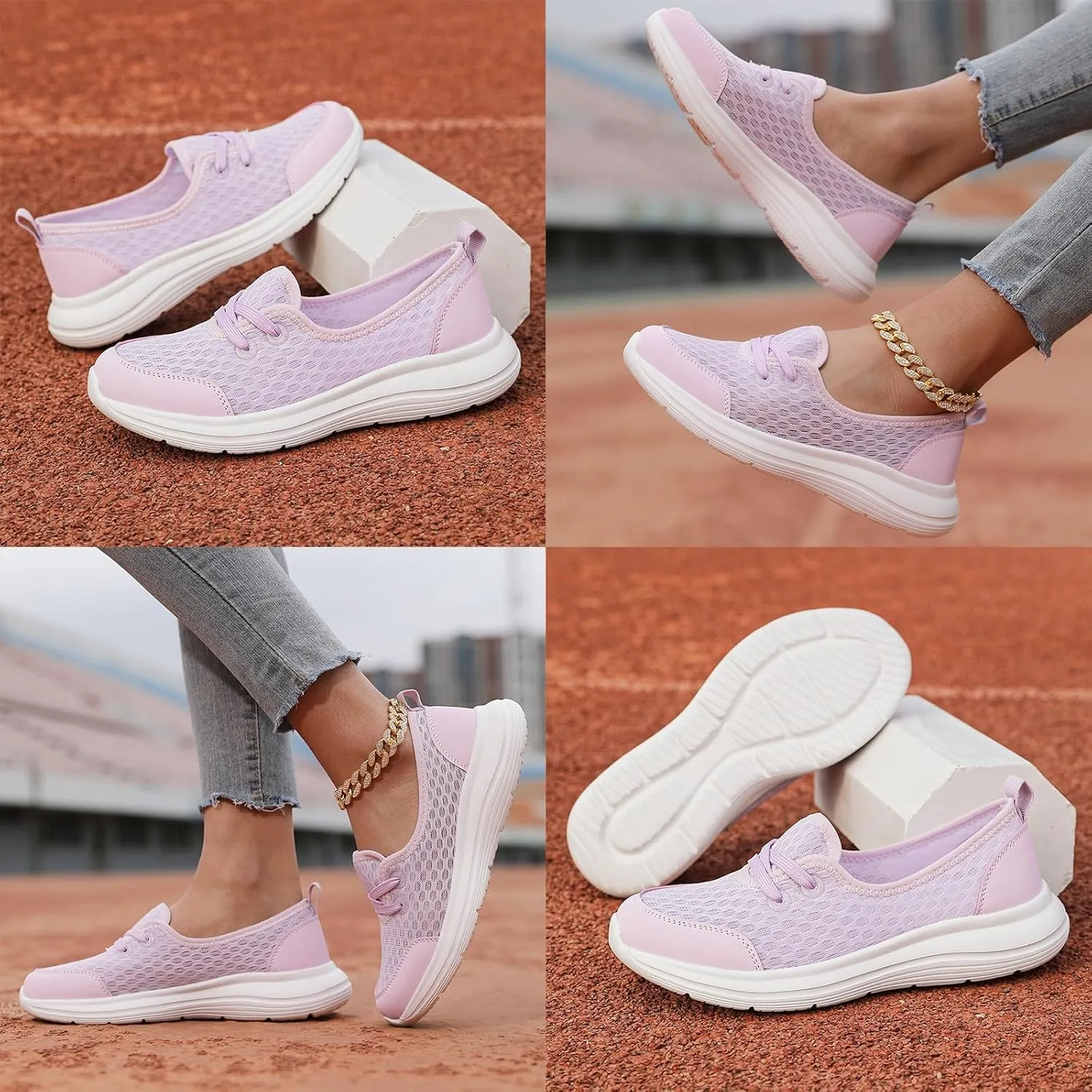 Women's Soft Sole Mesh Comfort Orthopedic Shoes, Walkclouds Breathable Slip-On Flat Walking Shoes, Comfortable Walking Shoes Orthopedic Shoes for Women(Gray,US 8)