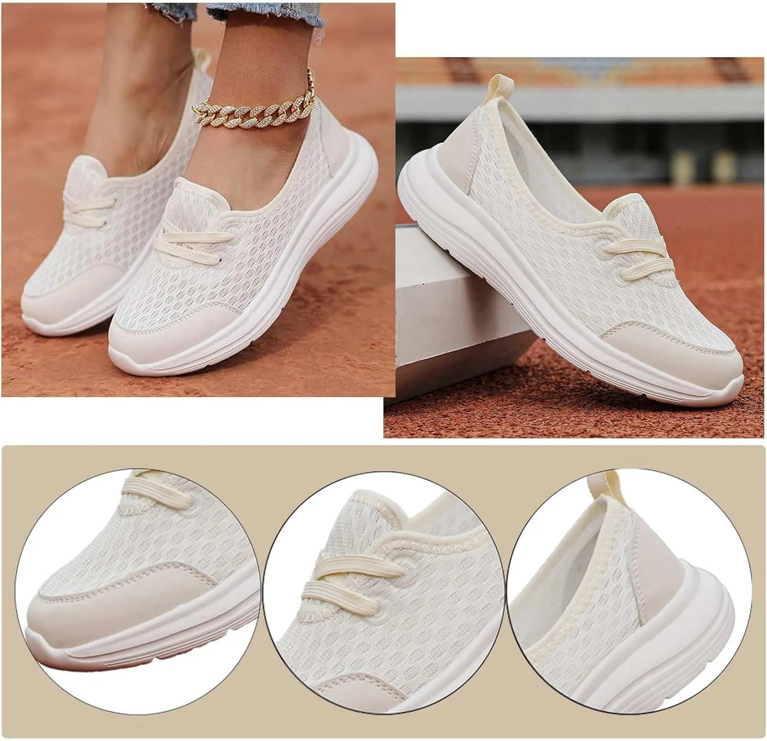 Women's Soft Sole Mesh Comfort Orthopedic Shoes, Walkclouds Breathable Slip-On Flat Walking Shoes, Comfortable Walking Shoes Orthopedic Shoes for Women(Gray,US 8)