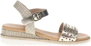 Womens Zammy Comfort Ankle Strap Espadrille Casual Sandals Casual Low Heel 1-2" - Gold
