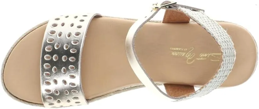 Womens Zammy Comfort Ankle Strap Espadrille Casual Sandals Casual Low Heel 1-2" - Gold