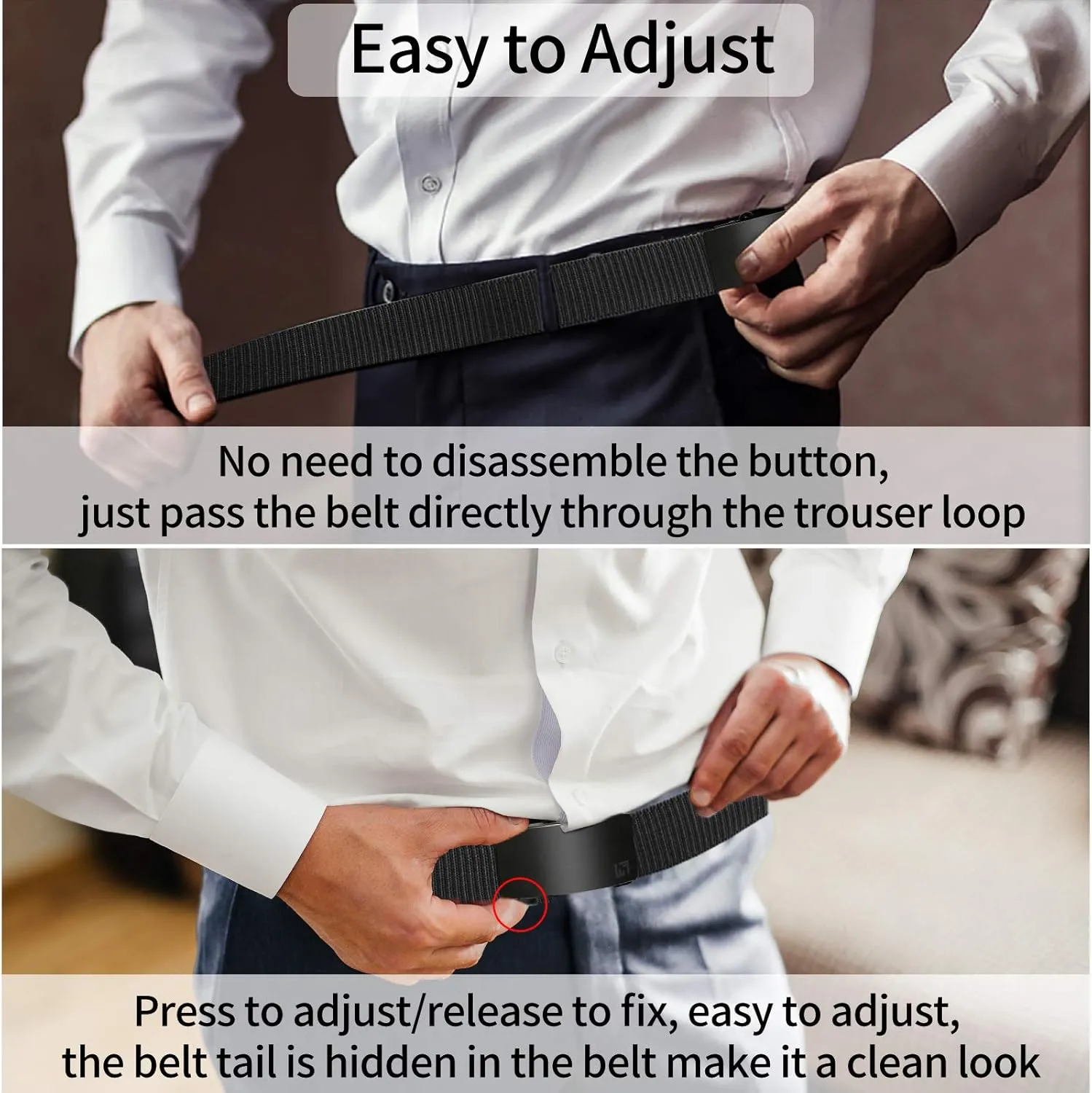 WONDAY 2 Pack Nylon Ratchet Golf Belts for Men, Casual Tactical Web Belt with Quick Release Automatic Slide Buckle
