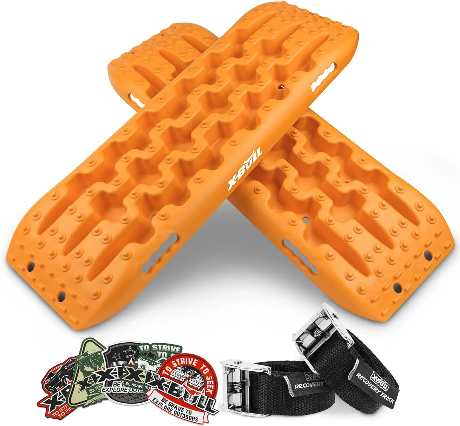 X-BULL New Recovery Traction Tracks Tire Ladder for Sand Snow Mud 4WD(Orange)