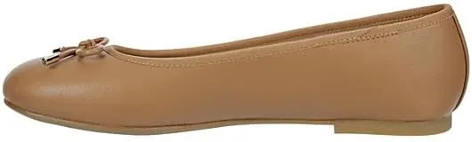 XAPPEAL Cailin - Women's Slip-On Round Toe Bow Accented Dress Ballet Flats