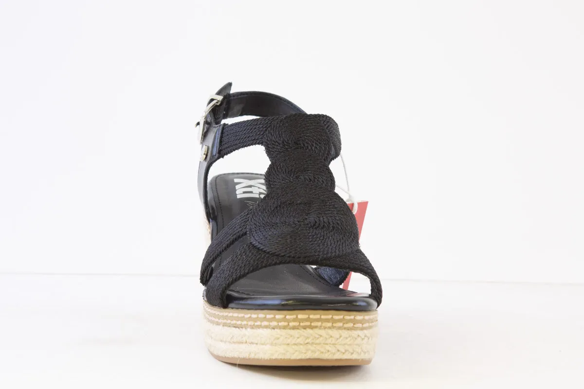 XTI - 142320 HIGH WEDGE ESPADRILLE SANDAL - BLACK