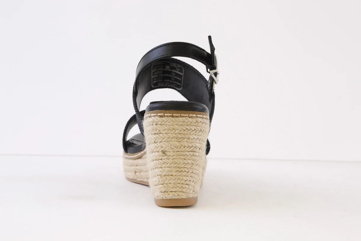 XTI - 142832 HIGH HEEL ESPADRILLE SANDAL - BLACK