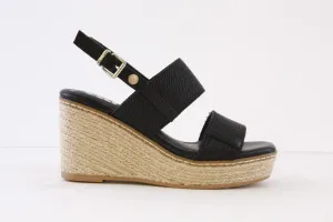 XTI - 142832 HIGH HEEL ESPADRILLE SANDAL - BLACK