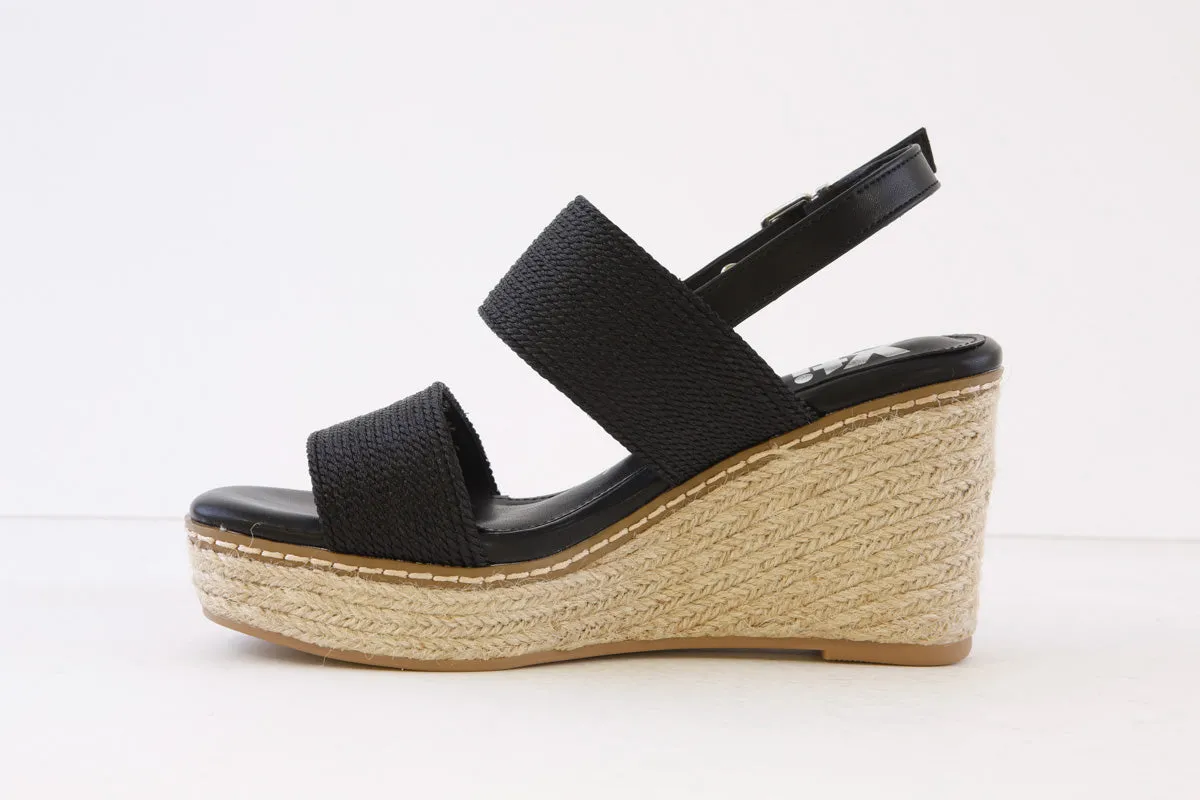 XTI - 142832 HIGH HEEL ESPADRILLE SANDAL - BLACK