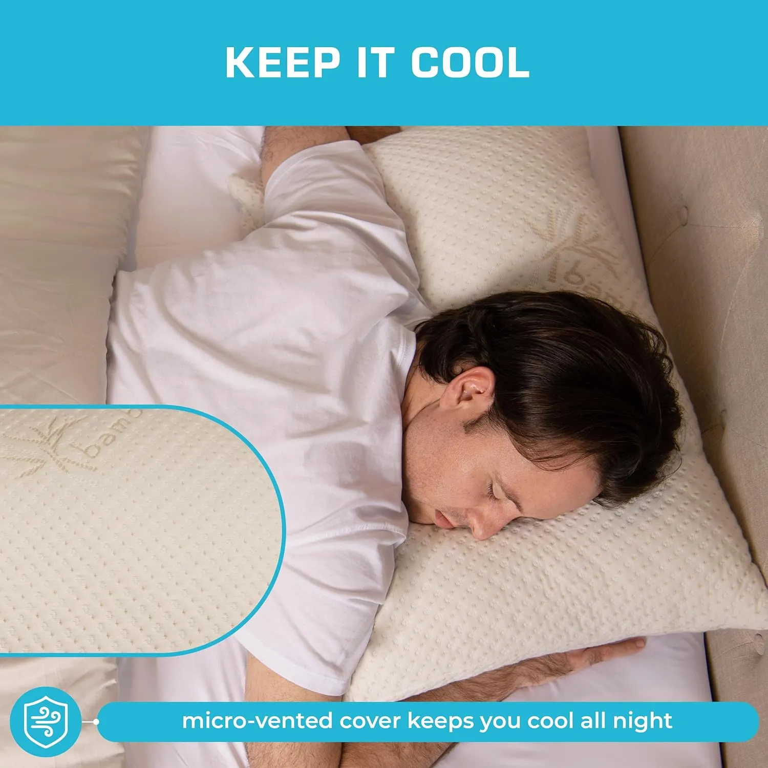 Xtreme Comforts Memory Foam Pillows Made in The USA - Standard Size, Slim Cooling Pillow for Sleeping on Side, Back & Stomach - Firm and Soft Bed Pillows