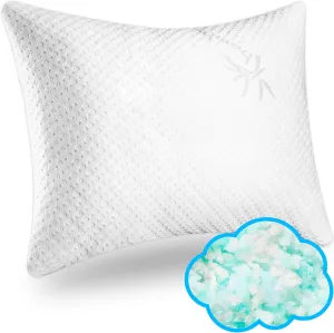 Xtreme Comforts Memory Foam Pillows Made in The USA - Standard Size, Slim Cooling Pillow for Sleeping on Side, Back & Stomach - Firm and Soft Bed Pillows