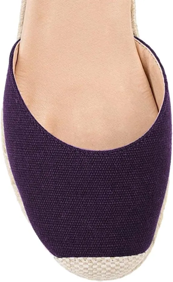 XYD Women's Closed Round Toe Ankle Strappy Espadrilles Wedge Sandals Slingback Platform Heel Casual Resort Dress Summer Roman Shoes