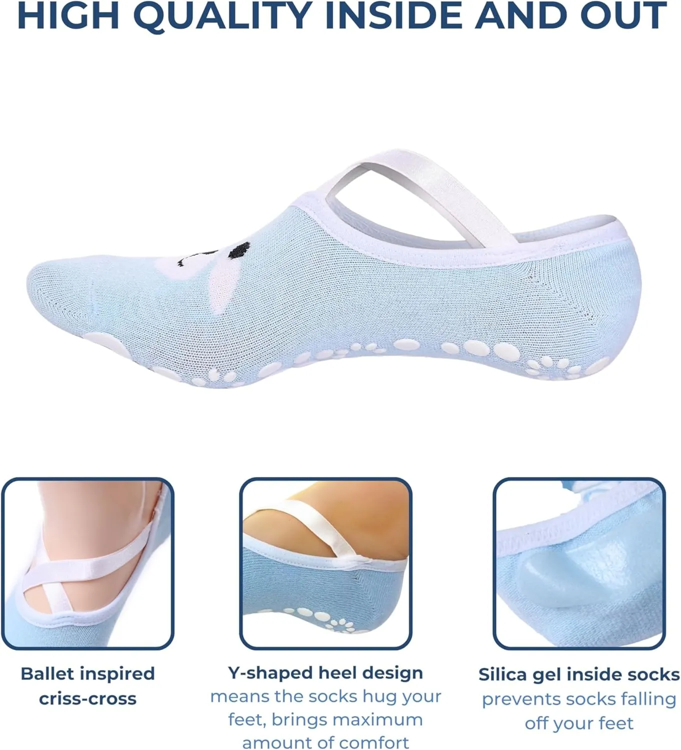 Yoga Socks Barre Pilates Hospital Maternity Sock w/Grips Non-Slip for Women Men