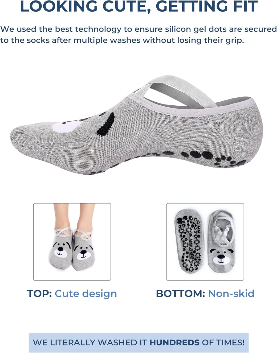 Yoga Socks Barre Pilates Hospital Maternity Sock w/Grips Non-Slip for Women Men