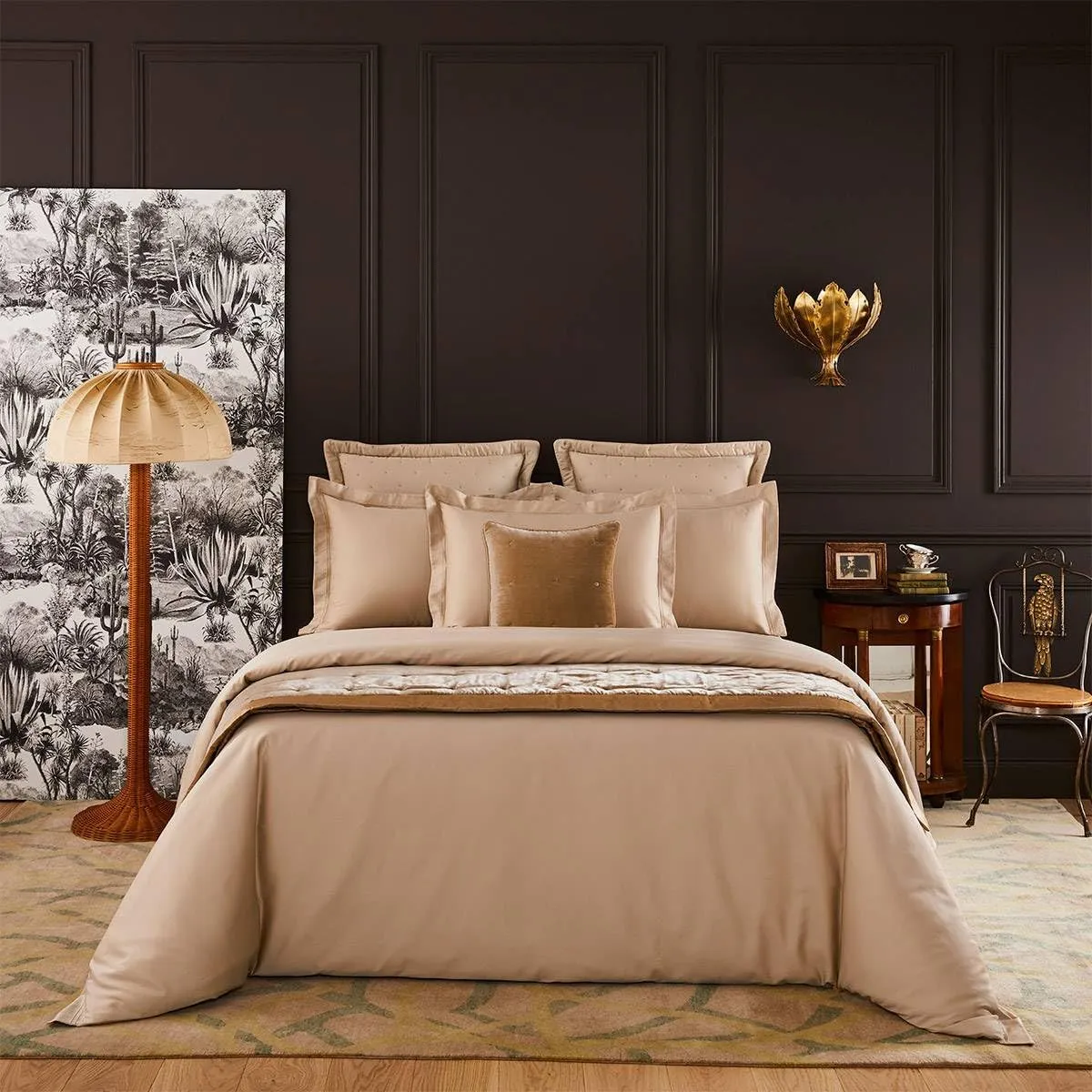 Yves Delorme Triomphe Dune King 21 x 37 in Sham - Extra Soft and Warm Luxury Sheets, 100% Natural Organic French Bed Linens - Breathable and Durable