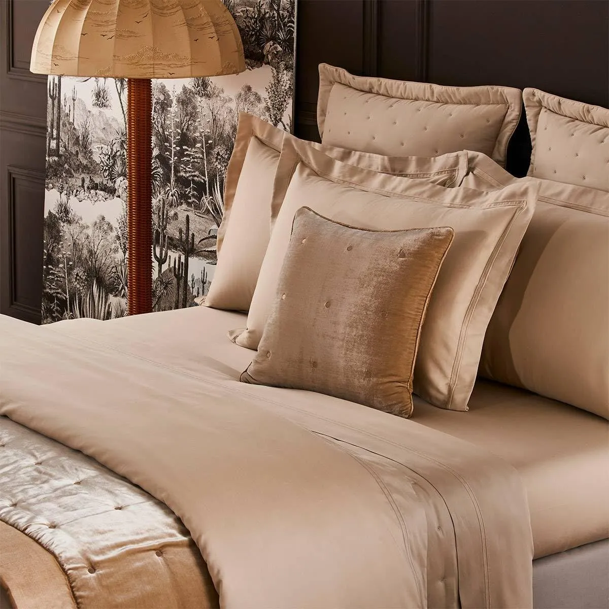 Yves Delorme Triomphe Dune King 21 x 37 in Sham - Extra Soft and Warm Luxury Sheets, 100% Natural Organic French Bed Linens - Breathable and Durable